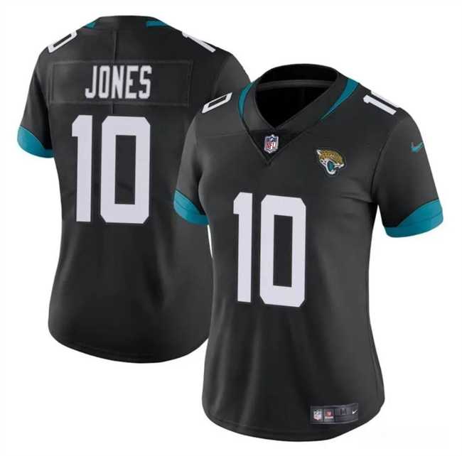 Womens Jacksonville Jaguars #10 Mac Jones Black Vapor Stitched Jersey Dzhi